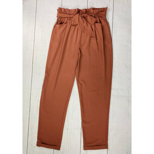 COMFY BELTED PAPERBAG WAIST PANTS